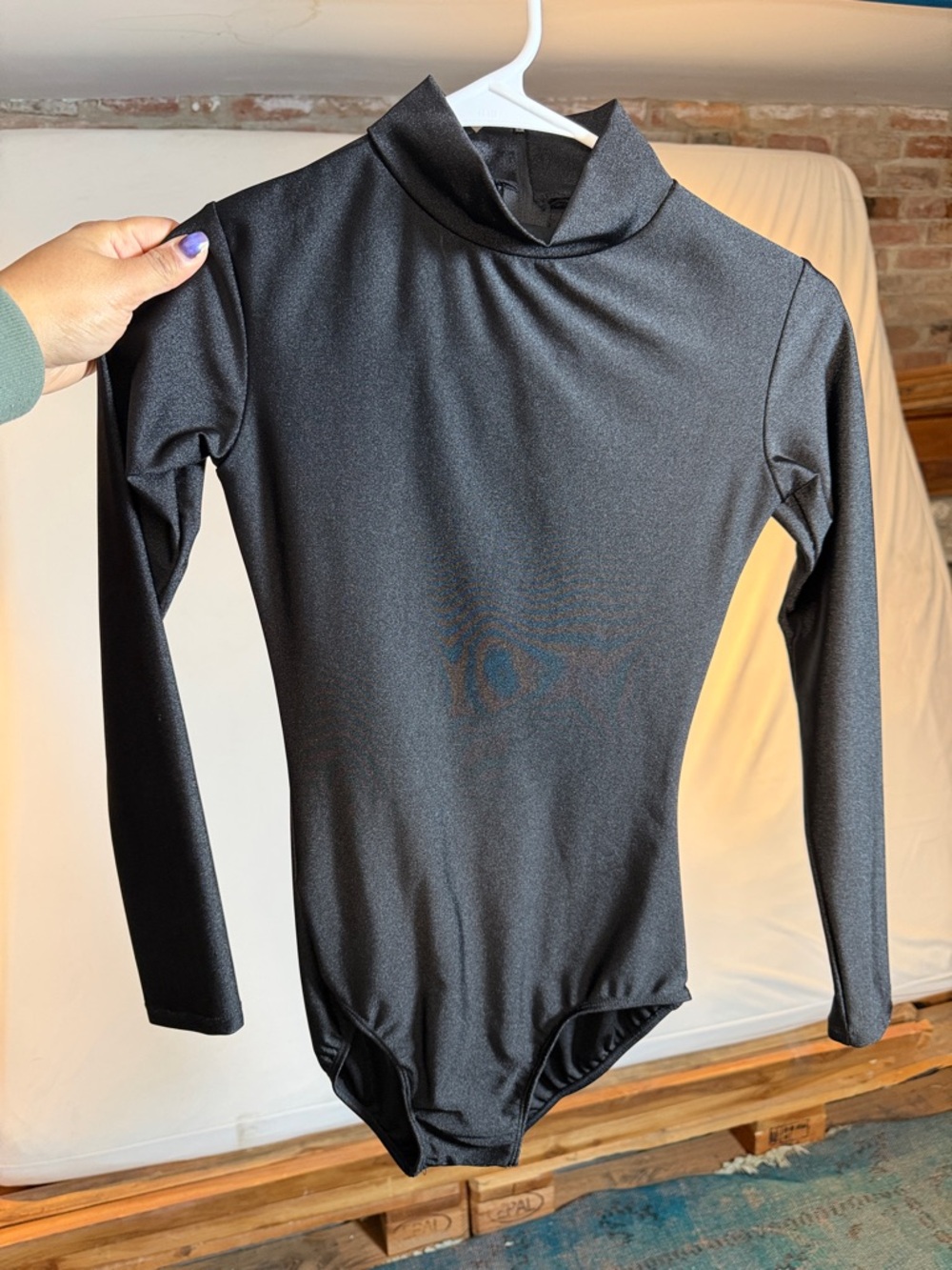 Black Long Sleeve Mock Neck Bodysuit